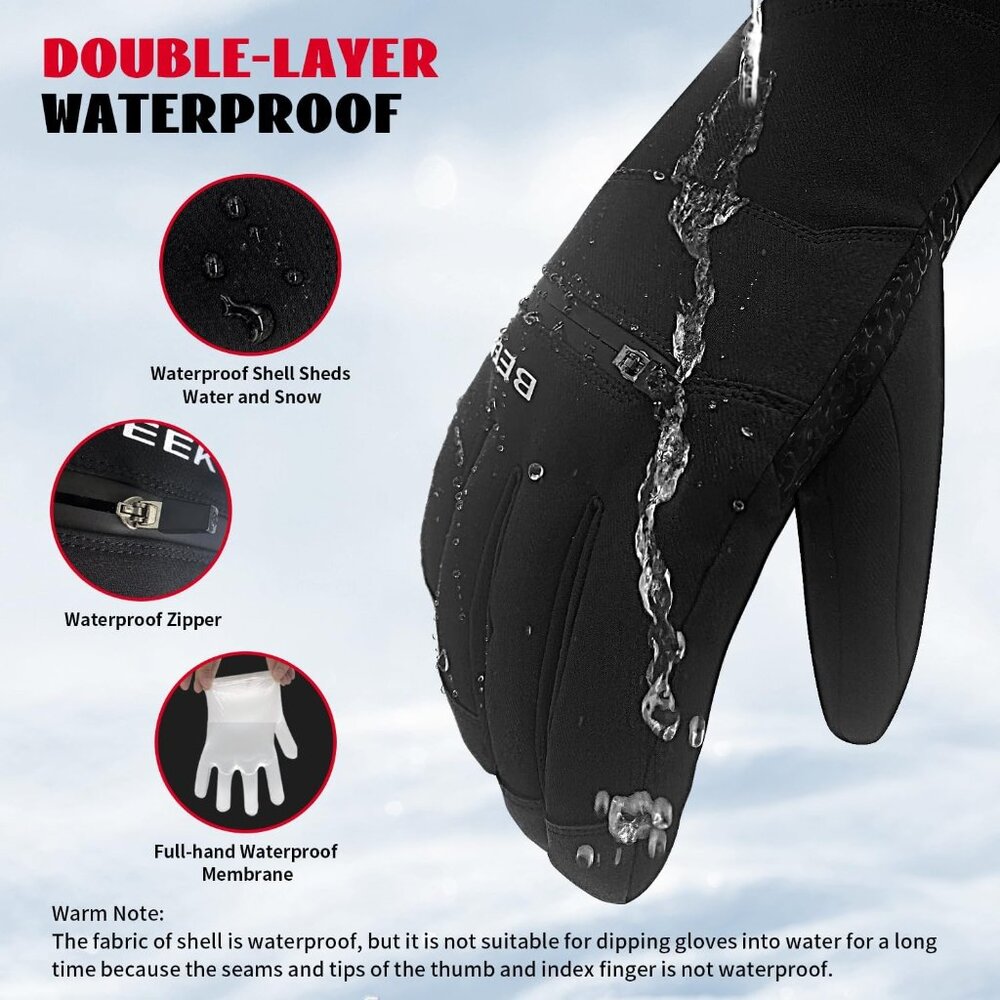 Waterproof Winter Gloves, Touchscreen Warm Gloves… - image 3